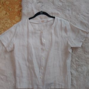 100% linen button up shirt